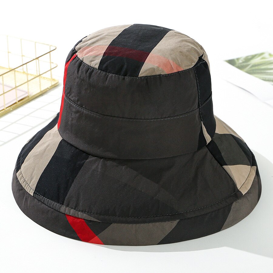 Été seau chapeau femmes plage soleil disquette chapeaux plat pliable coton casquettes: color3