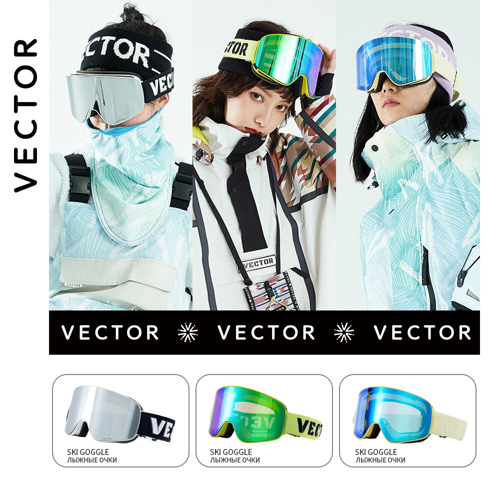 VECTOR Ski – lunettes de Ski pour hommes et femmes, Protection contre la neige, Double Anti-buée et Anti-ultraviolet, masque de Snowboard, UV400