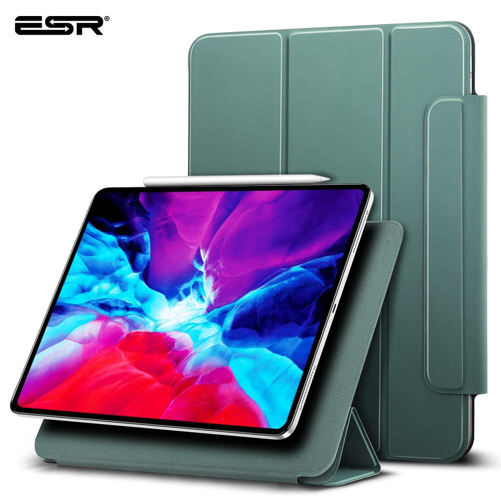 ESR for iPad Pro 11 12.9 Inch Case Secure Magnetic Smart Case for 12.9 inch iPad Pro Case with Pencil Holder 4th Generation: 12.9 Inch-Green