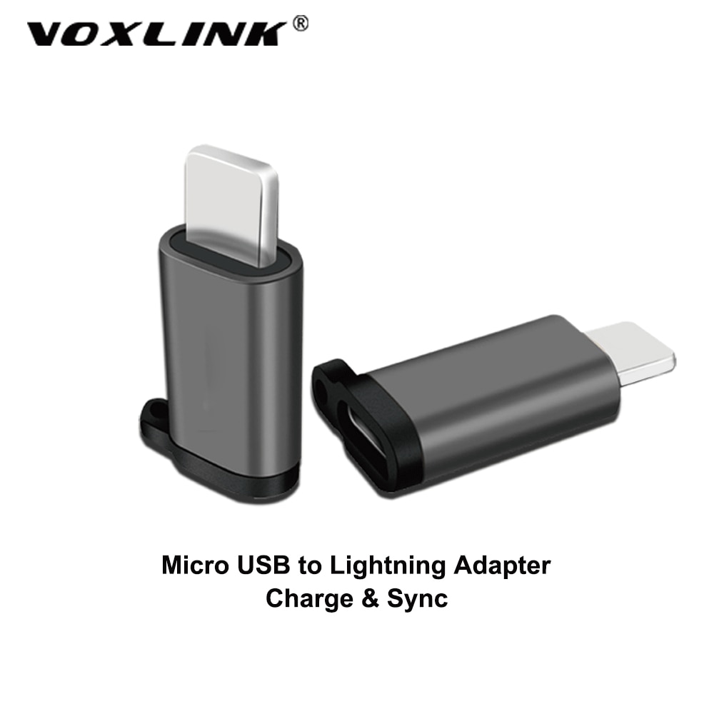 VOXLINK Adapter Micro USB To Lighting 8Pin For Apple Adapter With Key Chain For iphoneX XS XR 6 7Plus Sync Charger OTG Converter