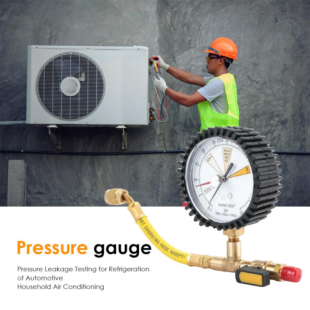 Air Conditioner Nitrogen Ball Valve Pressure Gauge Regulator for R134a R22 R407C R410A Conditioning Pressure Test