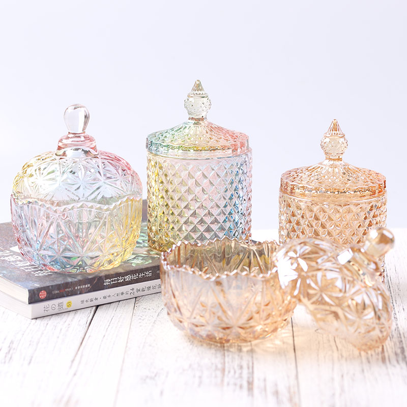 Crystal Glass Jar Tea Container Glass Cans Spice Jar Storage Jars Jewelry Storage