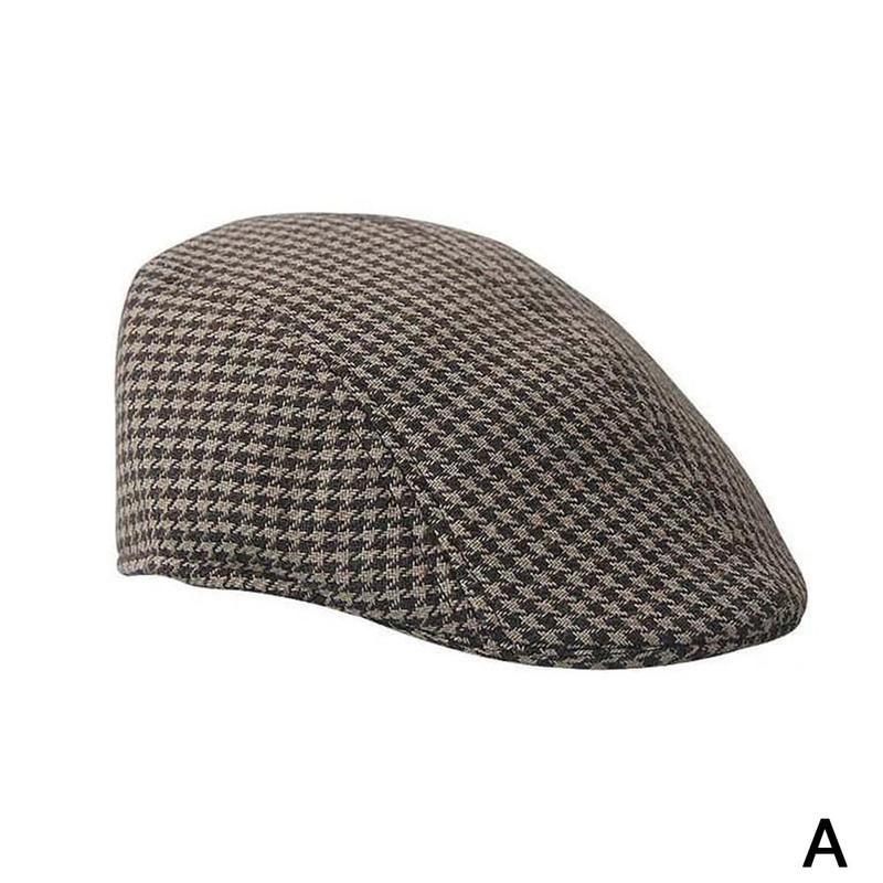 1Pc Peaky Blinders Hoed Katoen Plaid Baret Vintage Tweed Cap Verstelbare Hoed Voor Mannen En Vrouwen Accessoire Lente Peaky blinders Hoed: A