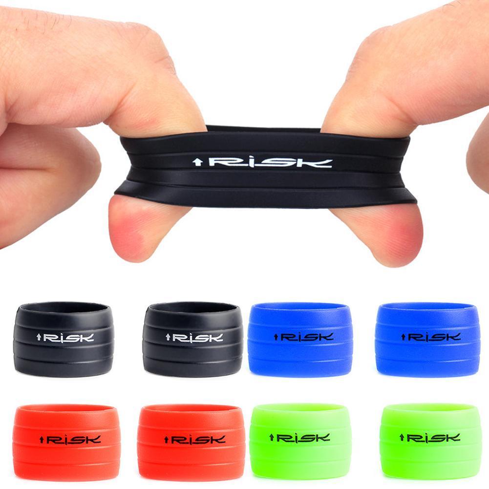 Bague de retenue 1 paire vélo guidon bande fixation manchon Silicone anneau caoutchouc protection vélo étanche bouchons Anti-saut X3G1
