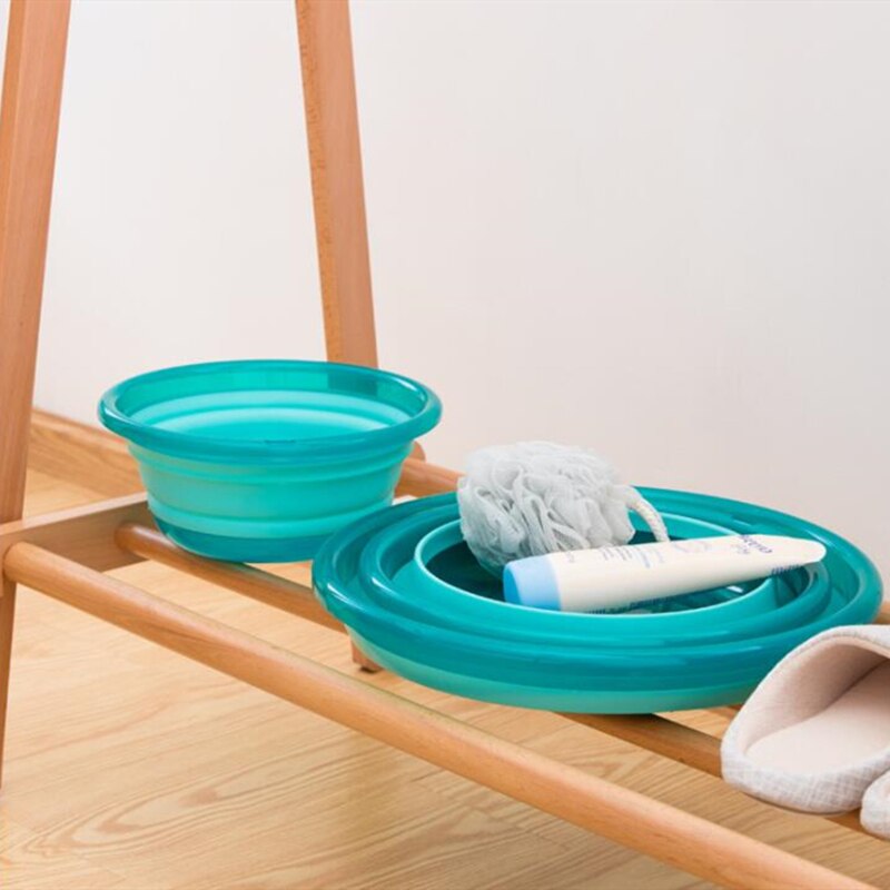 Folding Washbasin Kitchen Organizer Protable Vegetable Fruit Washing Basket Silicone Wash Basin Fruit Tray Travel Storage Basin