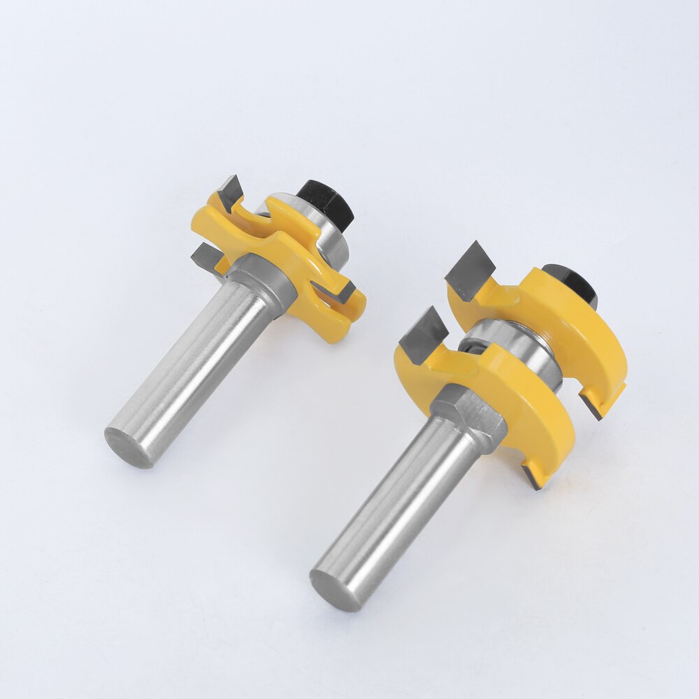 2 stk sett 12mm 1/2 &quot; skaft tappkutter gulv trebit t type justerbart spor &amp; freser med fres til trebearbeiding