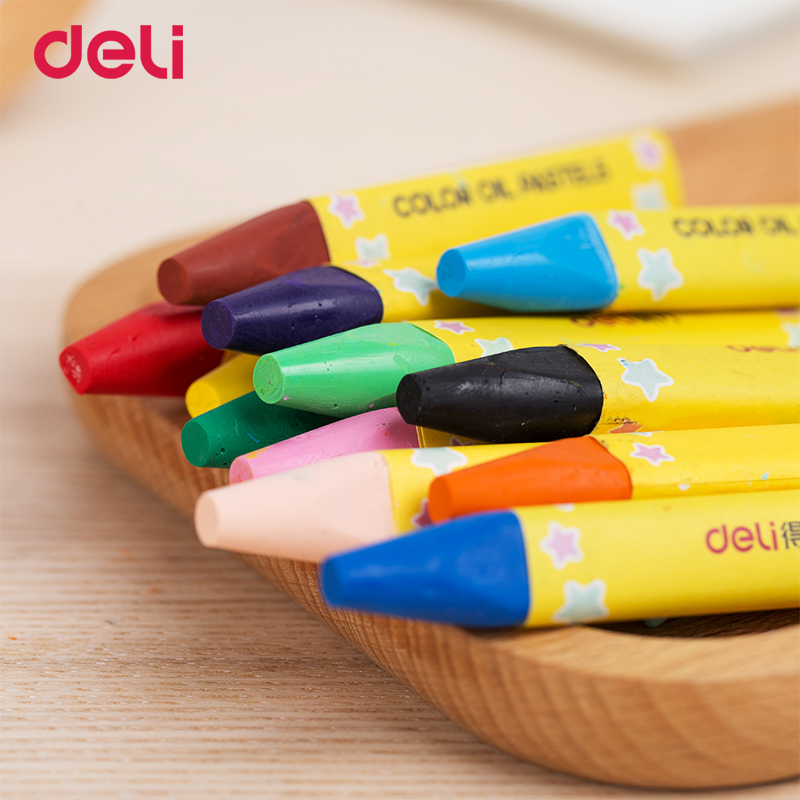 Deli -Juego de caryon de cera para dibujar para niños, 12/24/36/48 colores, suministros de arte, tiza pastel para colorear fácil, el mejor bolígrafo de