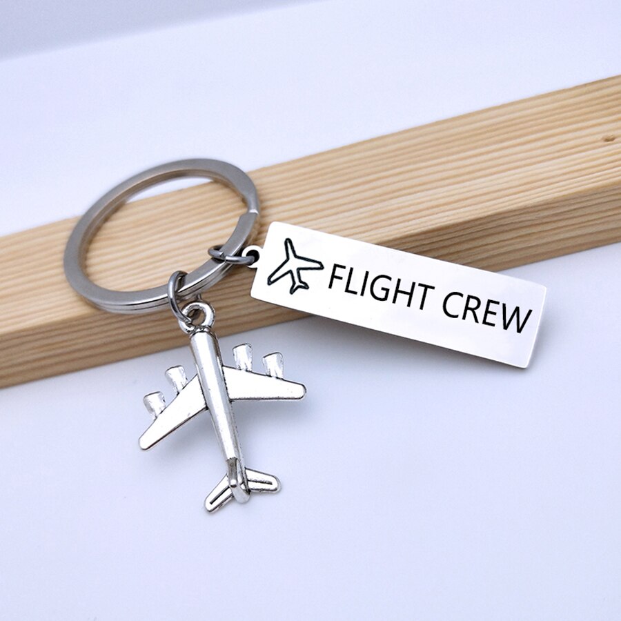 FLIGHT CREW sleutelhanger Fly Veilig Vliegtuig Sleutelhanger Voor Koppels Vrouwen Mannen Boyfriend Echtgenoot Piloot Stewardess Vliegtuig Sleutelhanger