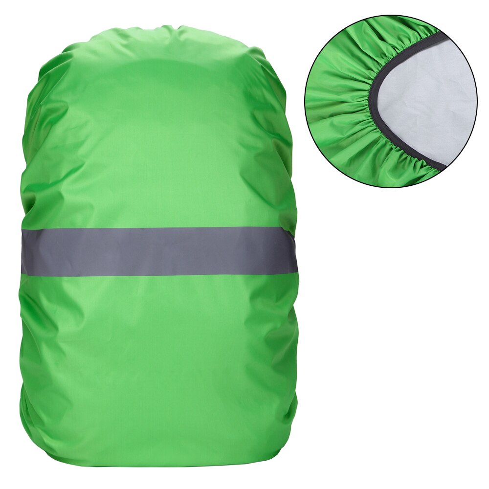 Green Backpack Cover with Reflective Strip Women Men Waterproof Bag Rain Cover For Cycling Camping Hiking Mountaineering