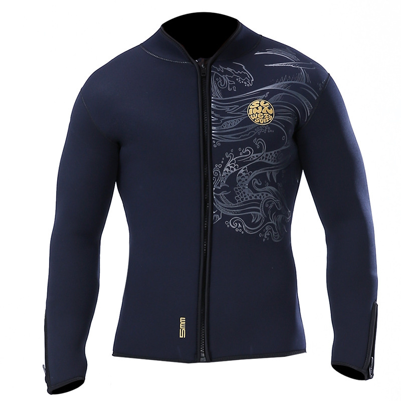 Slinx 5Mm Duiken Wetsuit Jassen Mannen Neopreen Jas Voor Duiken Kitesurfen Kleding Pak Ritssluiting