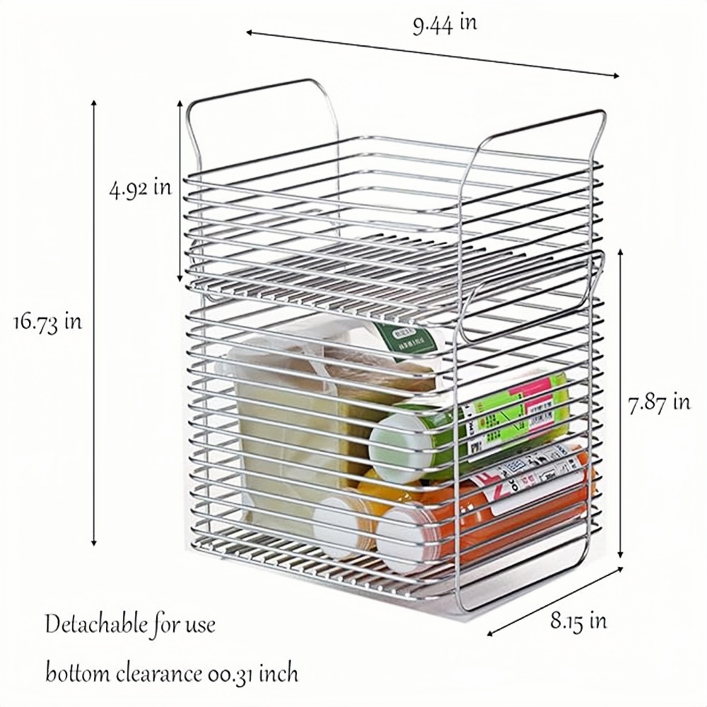 Paniers empilables en fil d'acier inoxydable, Organization de fruits et légumes, garde-manger, armoire, poubelle, étagères de rangement pour la cuisine
