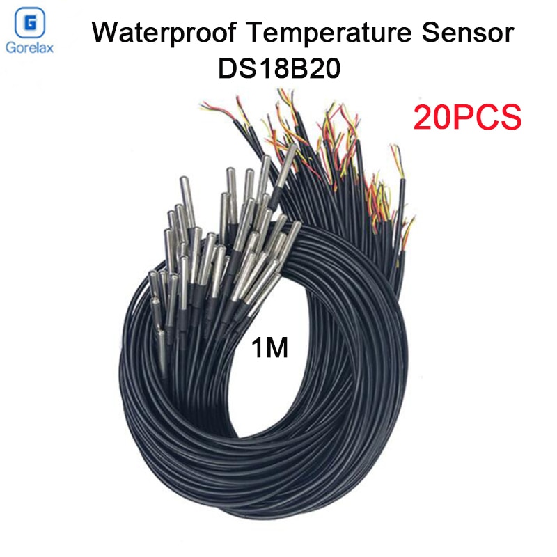 DS18b20 Temperature Sensor, 5 15 20 10pcs/lot DS18b20 Waterproof Temperature Sensor With Stainless Steel Probe Temperature Tool