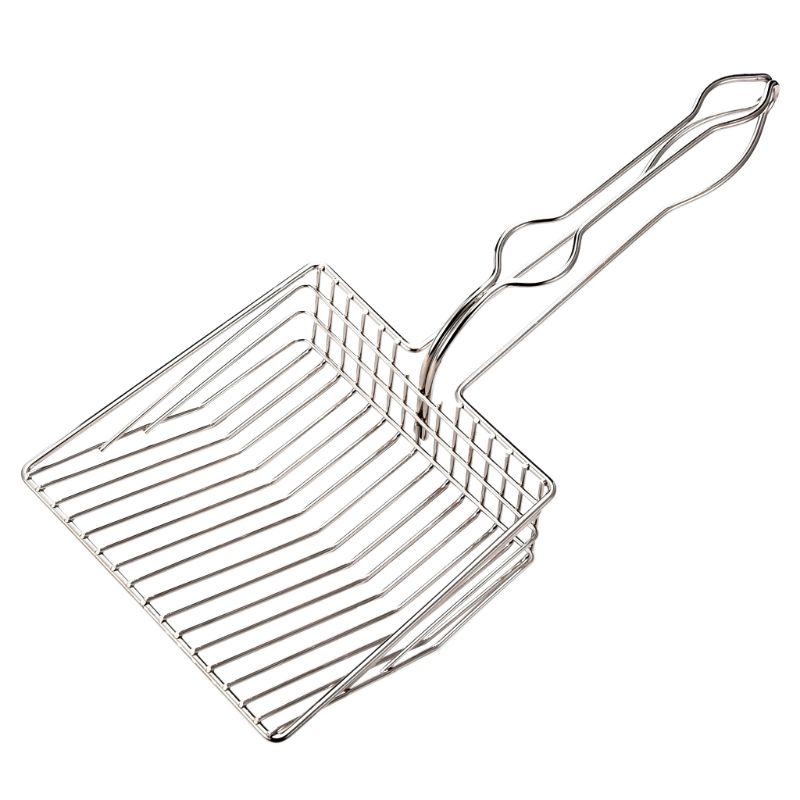 Rvs kattenbakschep voor katten, zware kwaliteit, schep voor kattenpoep en hondenpoep: Default Title