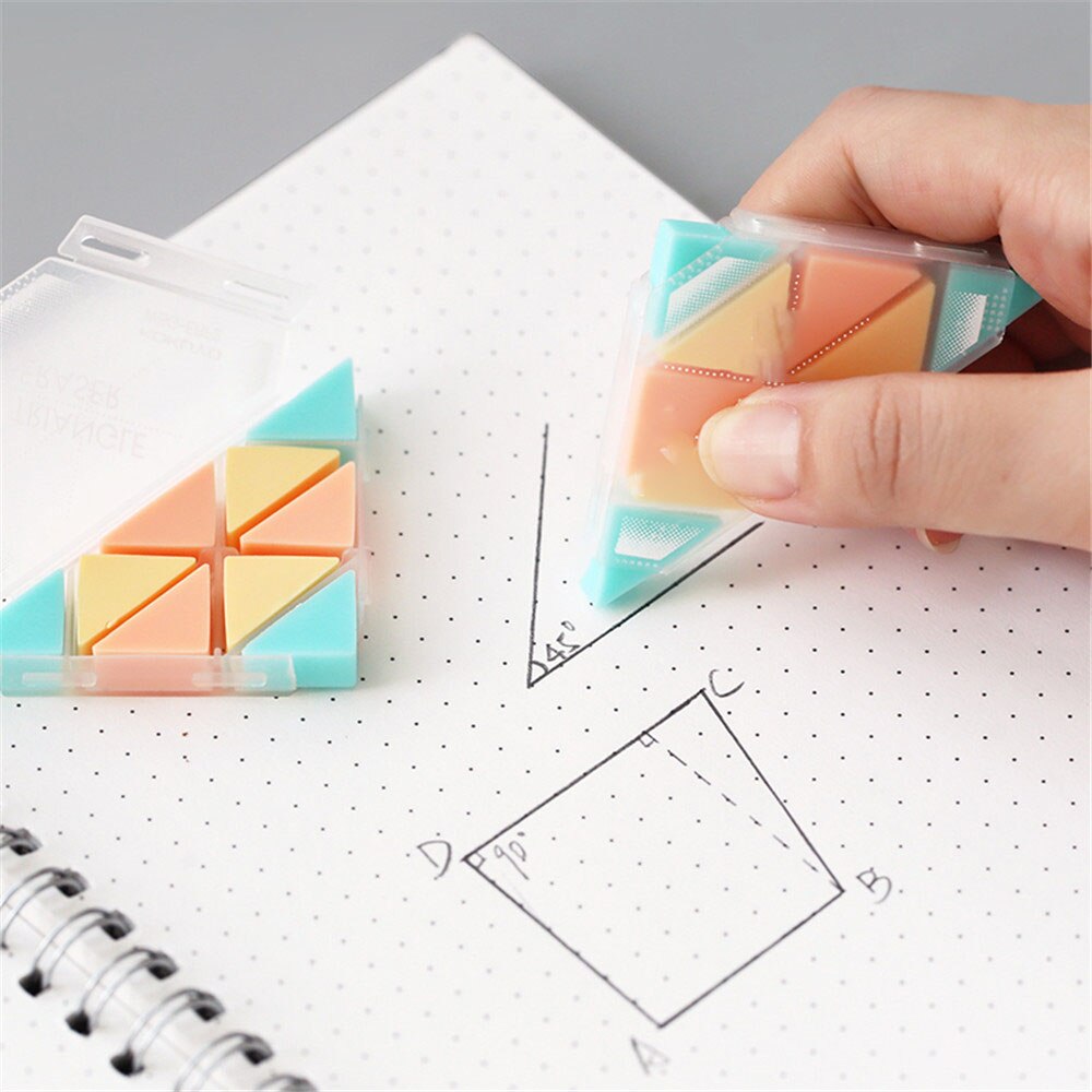 1Pc Novelty Leuke Driehoek Gum Kawaii Gum Briefpapier Voor Herzien Details Super Schoon Kids Lof School Kantoorartikelen