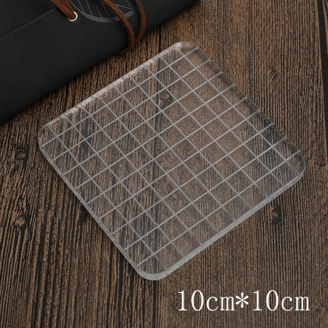 Bloc de tampons en cristal acrylique Transparent, accessoires de tampons décoratifs en plexiglas de , fournitures scolaires, bricolage: 1