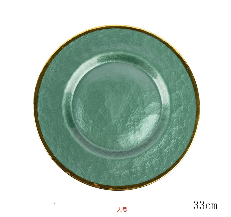 Dining Porcelain Luxury Full Plates Sets Gold Birthday Wedding Serving Modern Plate Set Nordic Kitchen Assiette Tableware OA50PS: 33cm