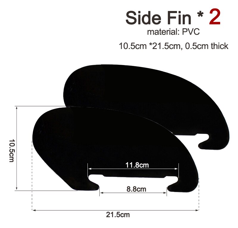 Surfevann wave fin sup tilbehør stablizer stand up paddleboard aqua marina surfebrett innskyvning sentralfin sidefinne  a05001: Sidefinne  x2