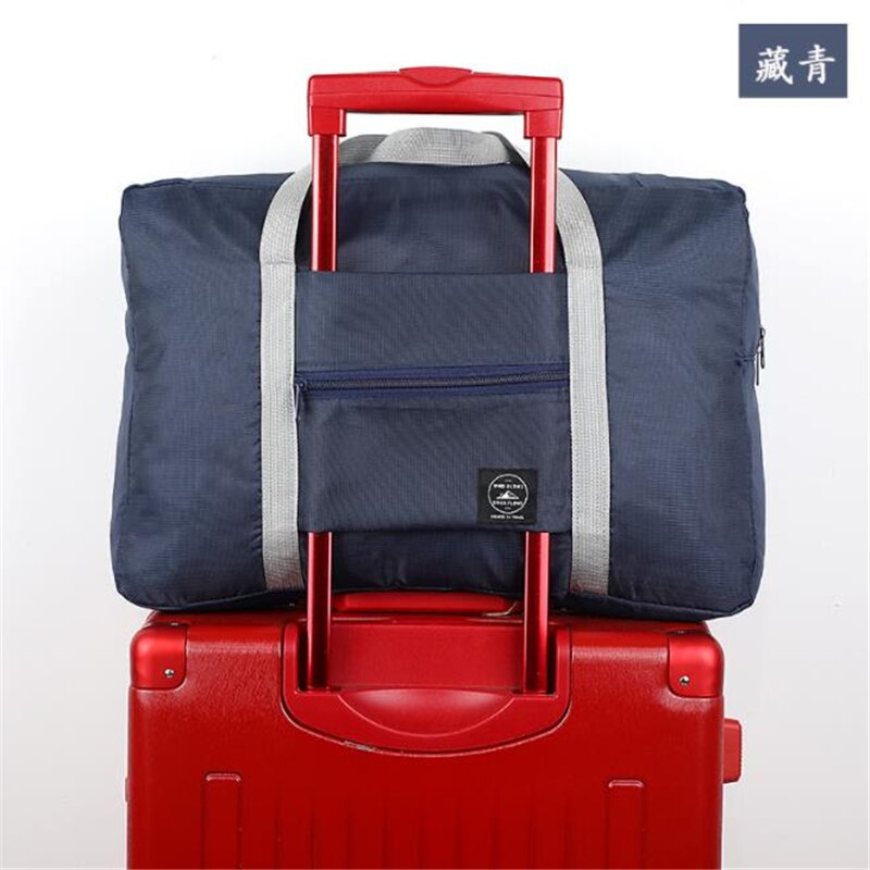 Portable Travel Bags Folding Unisex Large Capacity Bag Women Capacity Hand Luggage Business Trip Traveling Bags WaterProof: Navy 2