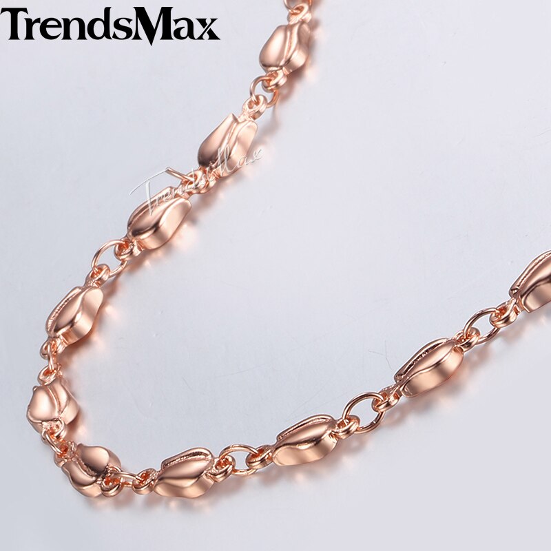 4 Mm Neckalce Voor Vrouwen Meisjes 585 Rose Gold Bud Ketting Vrouw Mode-sieraden Valentines 45 Cm 50 Cm 55 Cm GN226A