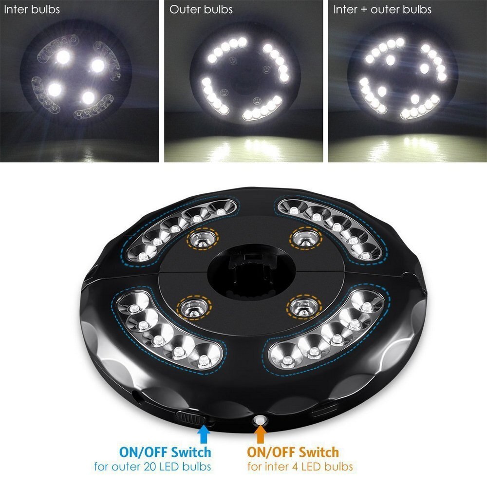 LED Umbrella Light 48/24 LED 3 Mode Umbrella Light Lantern Outdoor Camping Light Poles Tent Light Garden Patio Beach Light 6