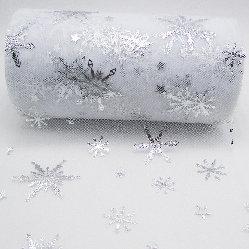 6cm*25 yards snefnug skinnende tyl ruller organza fødselsdag dekoration bryllup indretning festartikler baby shower tutu nederdel: 4- hvide