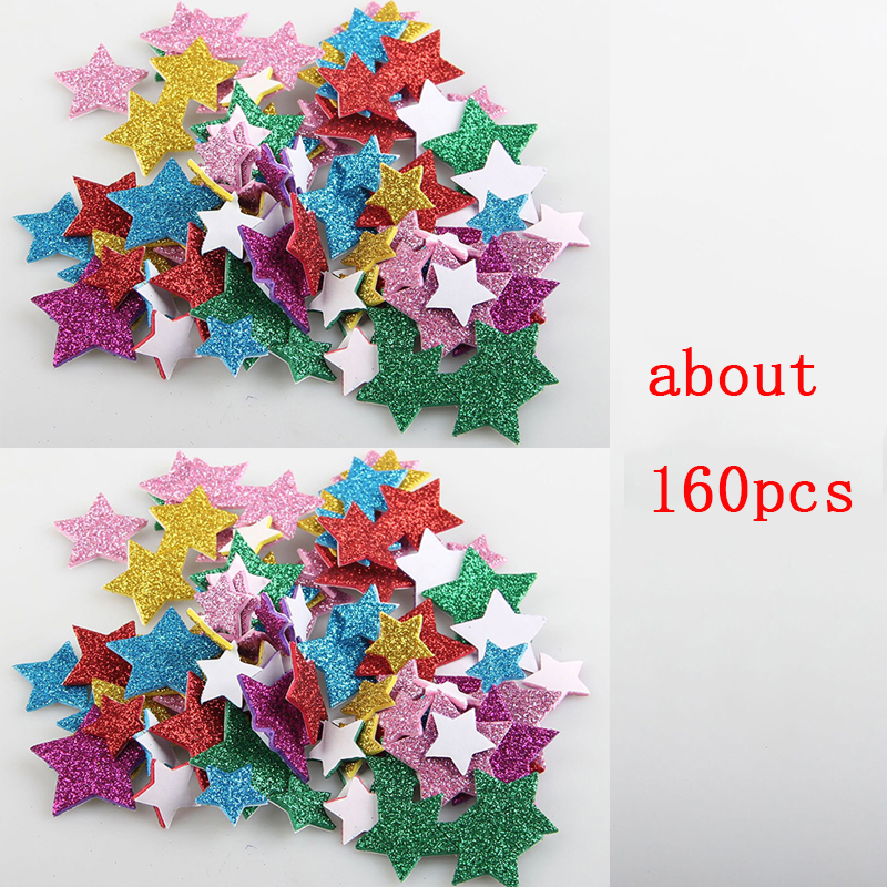 Zelfklevende Mini Geometrie Vorm EVA Foam Stickers Kids DIY Art Craft Glitter Sterren Brief Voorschoolse Stickers Diverse Kleur: Donkergrijs