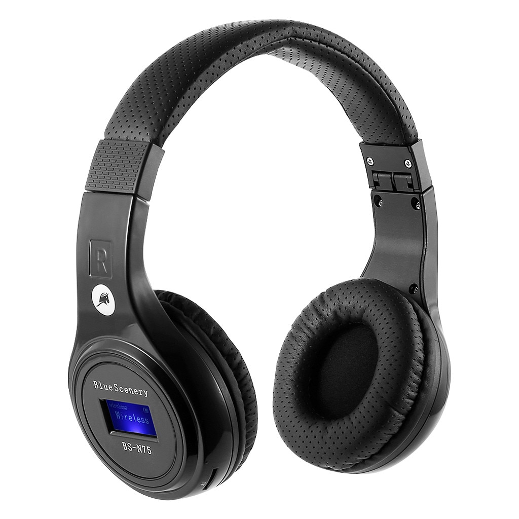 Gaming Hoofdtelefoon Bluetooth Headset Opvouwbare Stereo Hoofdtelefoon Gaming Draadloze Koptelefoon Met Hd Mic Ondersteuning Tf-kaart: Black