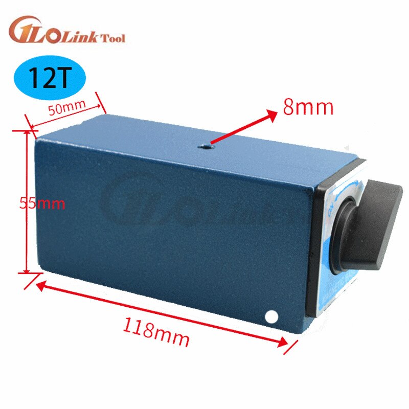 Switch Magnetic Table Base 6T 8T 10T 12T V type Power Magnetic Base Dial Indicator Stand Base Magnet Seat Table Wire Cutting: 12T Plastic Switch