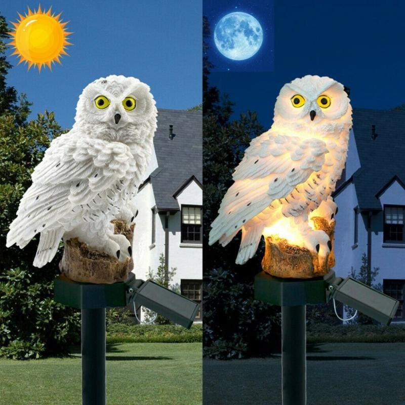 White/Brown Solar Power Lamp Durable Owl Shape Solar Light Waterproof Outdoor Multipurpose Lamp Path Lawn Yard Garden Lamp