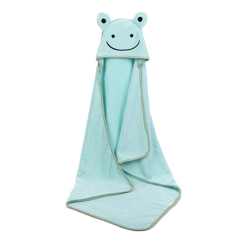 Serviette de bain en velours pour bébé, Poncho toala, 90x90cm, à capuche molletonnée, couverture pour -né, Spa: green