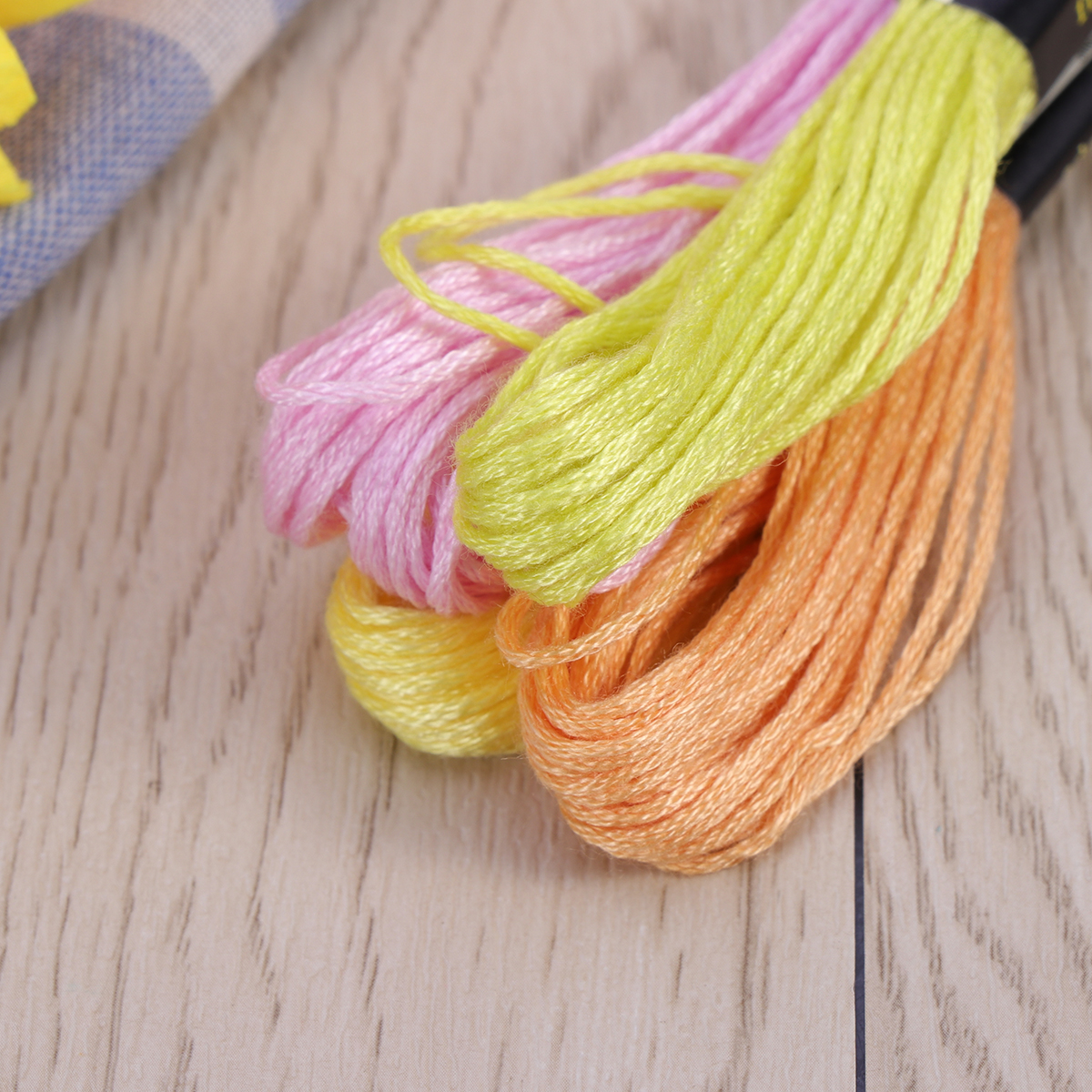 100 Skeins of 8M Multi-color Cotton Cross Stitch Embroidery Threads Floss Sewing Threads (Random Color)