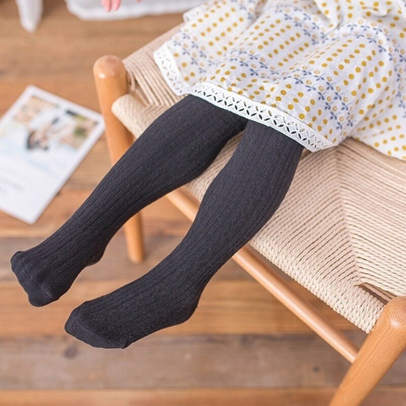 Baby Herfst Winter Panty Baby Peuter Kid Meisje Geribbelde Kousen Katoen Warm Panty Solid Candy Kleur