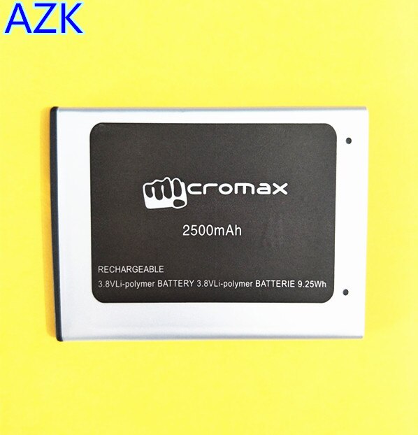 Azk 2500Mah Batterij Voor Micromax D340 Mobiele Telefoon Vervangende Batterij