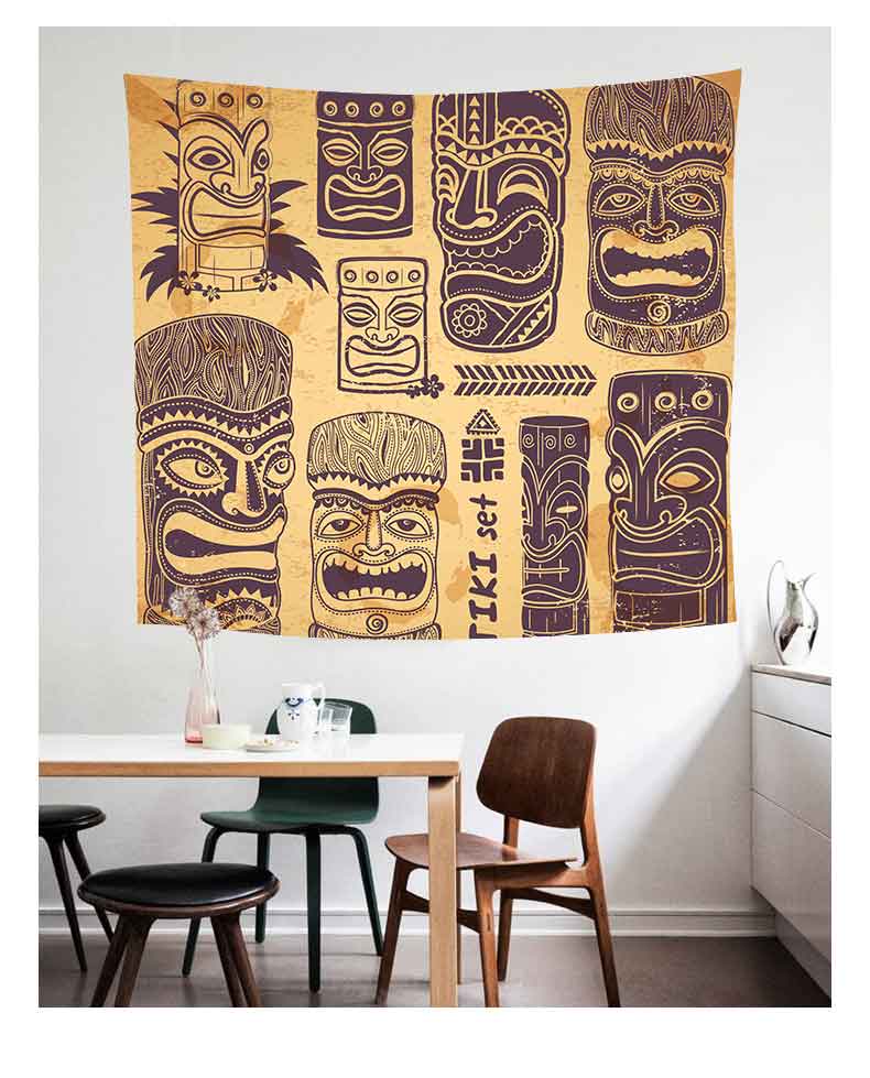 Simsant – masque Tiki Tribal Maya hawaïen, tapisserie de Sculpture, Tribal Totem de mythologie d&#39;egypte ancienne pour décoration de chambre à coucher: 101.6x152.4cm / GT2TDBZY241