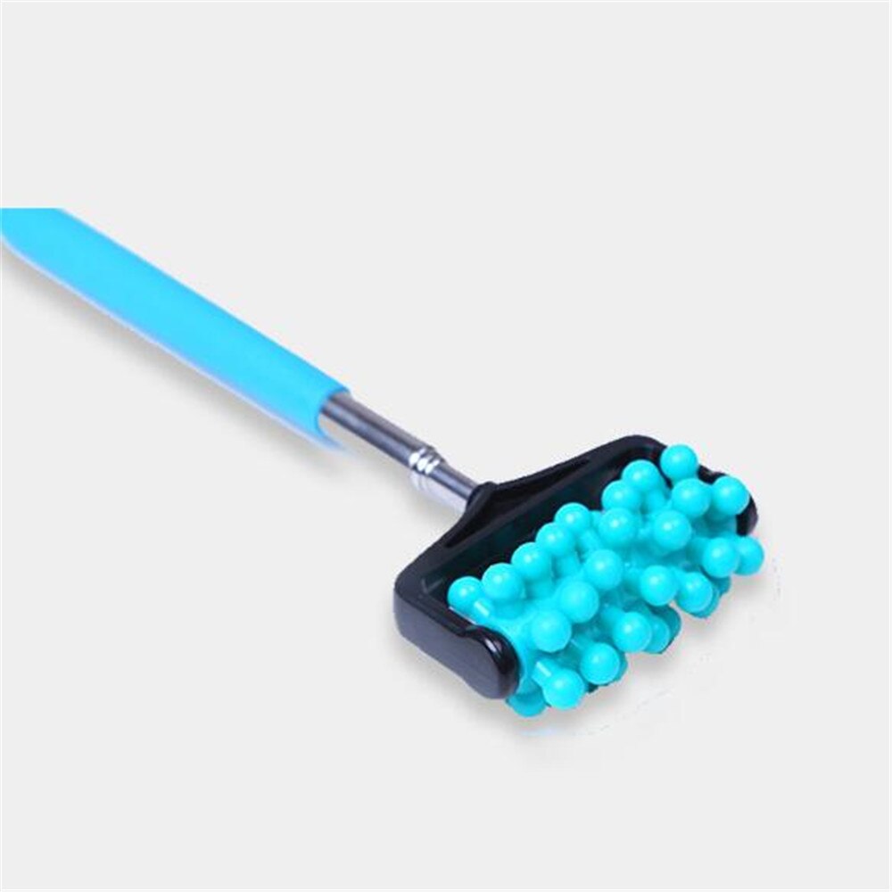 1pc Stainless Steel Back Massager Roller Telescopic Handy Back Scratcher Adjustable Body Massage Relax Tool Stress Relief Office: Blue