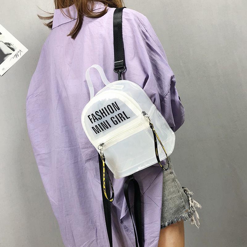 2020 moda estilo barato plástico senhoras casual mini mochilas sacos de telefone celular transparente meninas bolsas