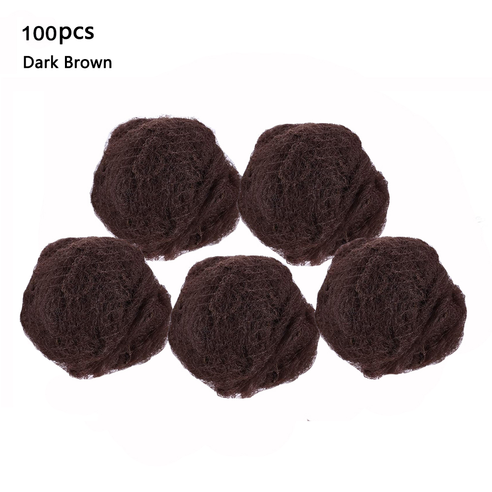 20Pcs Durable Nylon Hair Net For Bun Hair Hair style Tool Black Blonde Brown 5Mm Hair Net For Wigs Mesh Hair Styling Hairnets: Light Brown