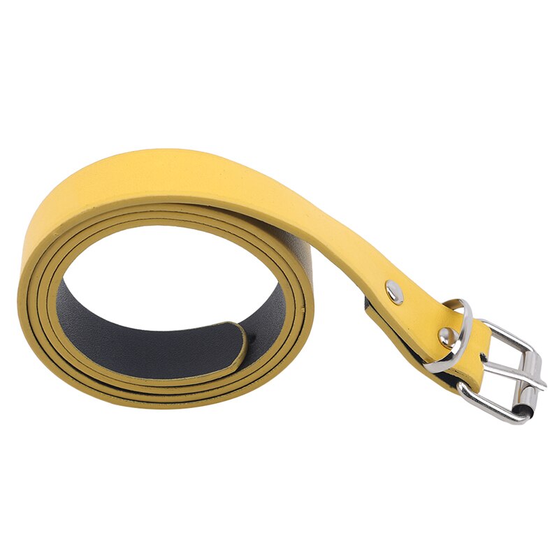 2022 Candy Kids Jongens Meisjes Riem Kind Tailleband Classic Kleur Leisure Taille Riem Kinderen Pu Lederen Riemen: yellow