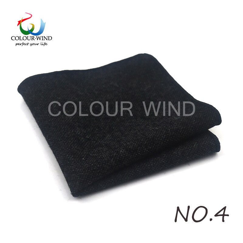 Classic Style Men's Handkerchief Scarves Vintage Wool Hankies Men's Pocket Square Striped Solid Cotton 24*24CM: 4