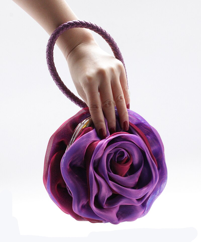 Bolso de noche de para mujer, bolsa de novia con flores rosas, bolso de vestir completo, bolso de mano de boda, Cartera de , bolso pequeño de cena