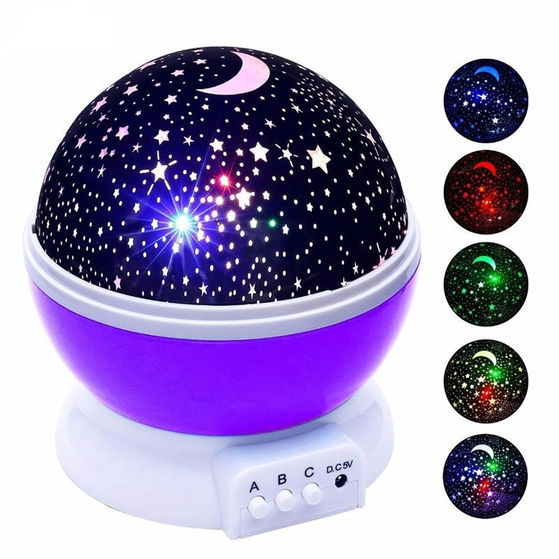 Stars Sterrenhemel LED Projector Moon Night Lamp Batterij USB Slaapkamer Party Projectie Lamp voor kinderen Nachtlampje