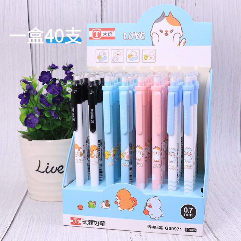 40 pcs/lot Hero Series Mechanical Pencil Cute Student Automatic Pen For Kid School Office Supply Promotional: 09971  0.7MM