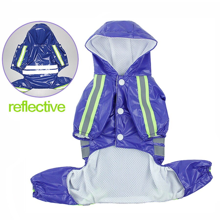 Dog Raincoat Pet Waterproof Detachable Rain Jacket Dogs Water Resistant Clothes Floral Patterns Trench Coat for Rainy Day