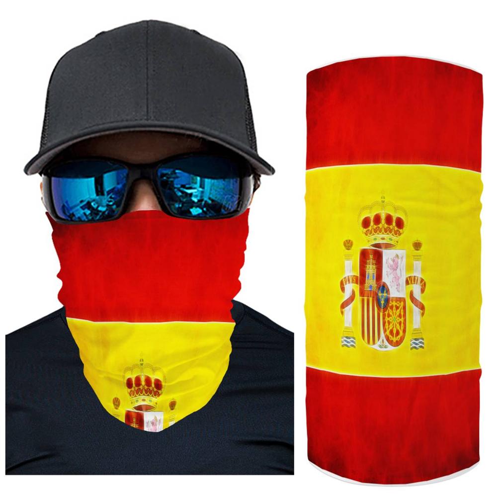 Spanish flag Custom pattern Seamless Headscarf Bicycle Motorcycle Riding Turban Novelty Bandanas Magic Headband Veil Multi Scarf