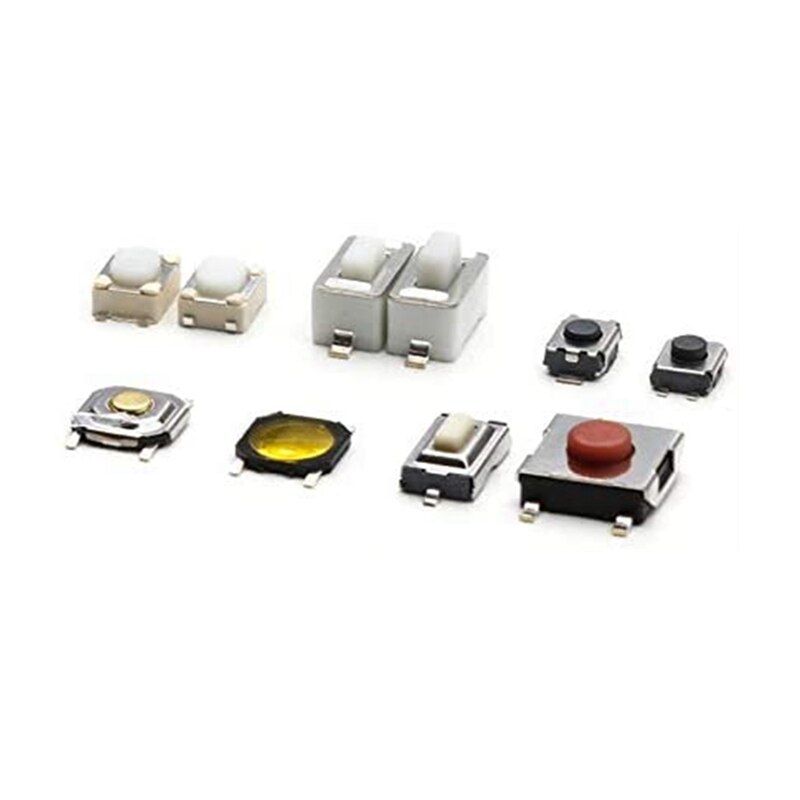250Pcs 10-Types Tactile Push Button Switch Remote Control Keys Button Contact Microswitch
