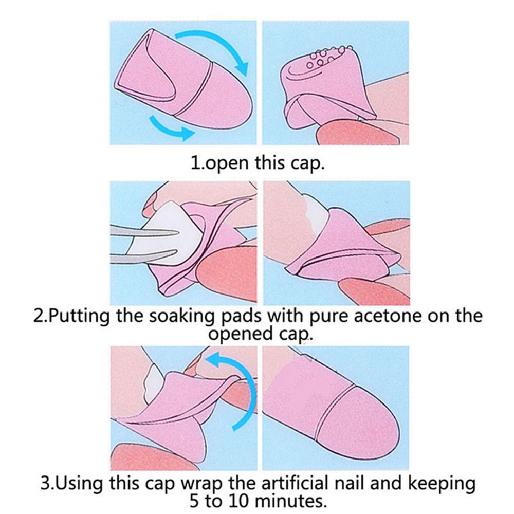 10 Stk/set Nail Art Losweken Cap Gel Polish Remover Wrap Tool Manicure Herbruikbare Wraps Rubber Remover Nail Tool