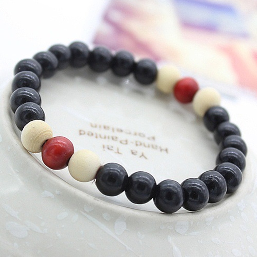 Pulsera con cuentas de madera Natural para hombre y mujer, joyería de cuentas de Chakra de 6/8mm, joyería de palabras de Buda para hombre y mujer #280518