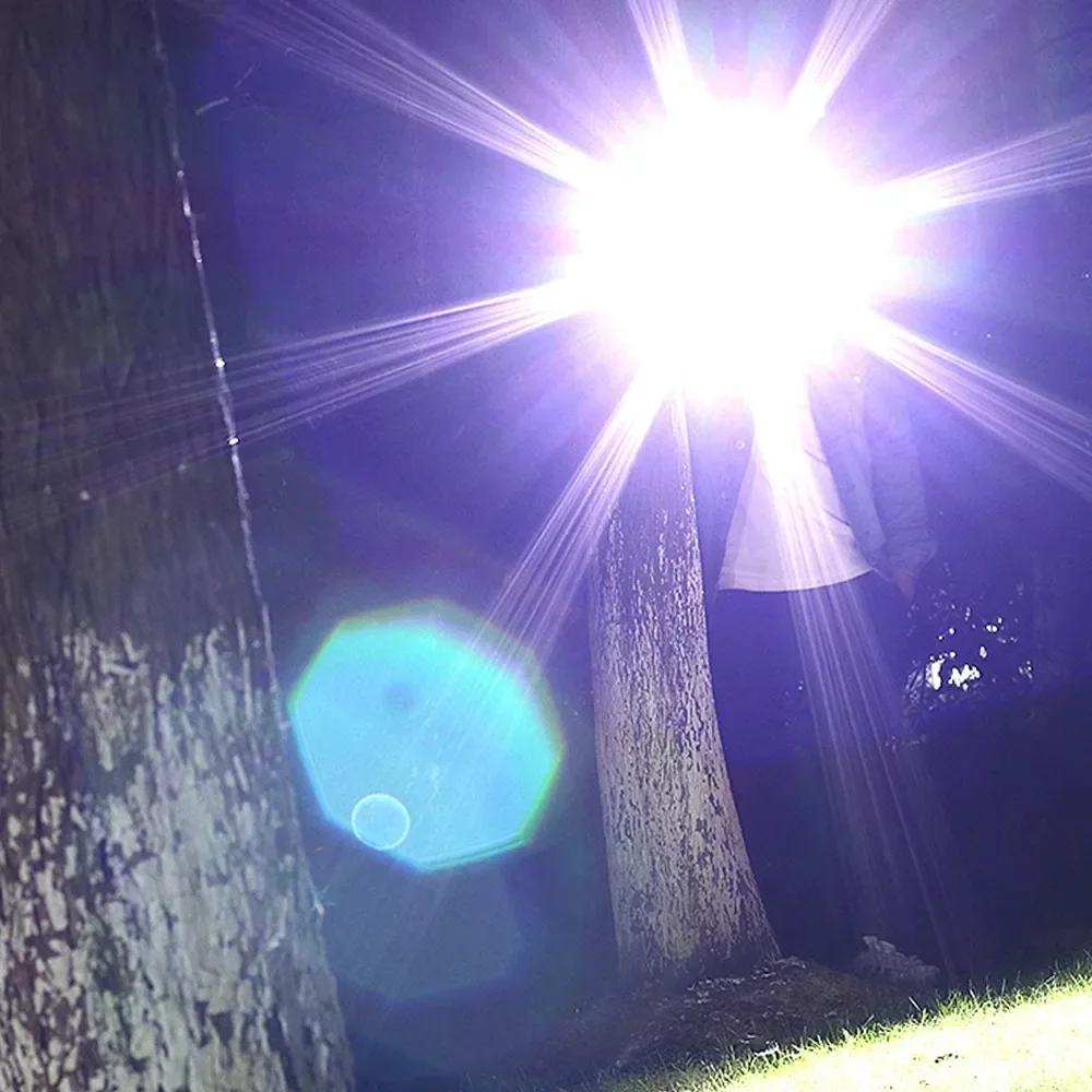 Genopladelige led-lommelygter 90000 lumen super lysstærk zoombar vandtæt lommelygte med 3 tilstande kraftfuld til camping vandreture