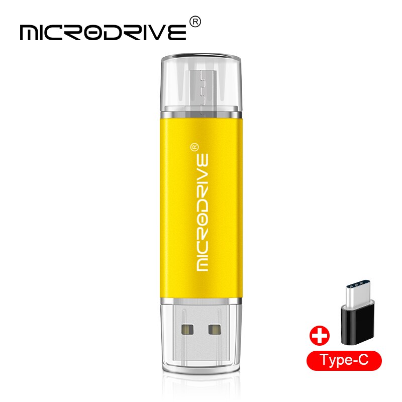 Metal OTG 3 IN 1 Type-C pen drive 64GB flash usb memory 8GB pendrive 16GB 32GB usb flash drive 128GB OTG cle usb stick pen: 32GB / Golden