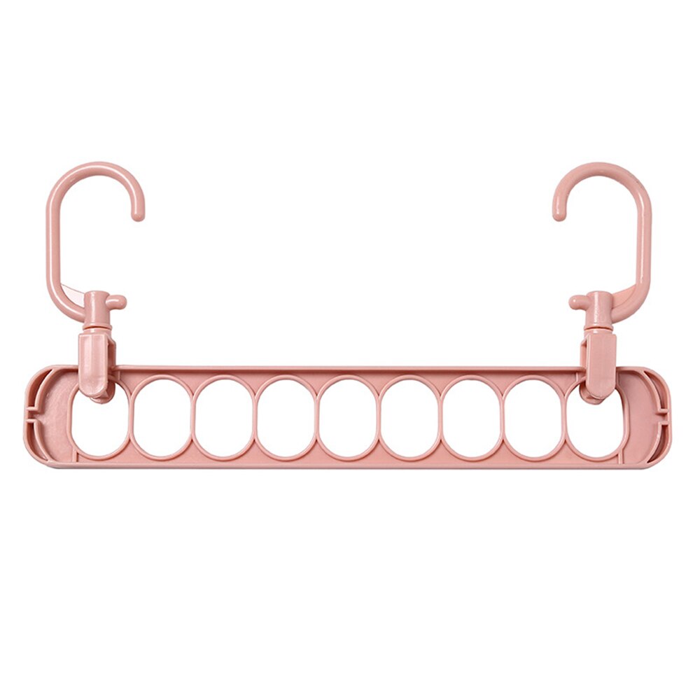 Cintre multi-fonction pliant à 9 trous, cintre rotatif pour vêtements, penderie, séchage de vêtements, organisateur de maison: pink